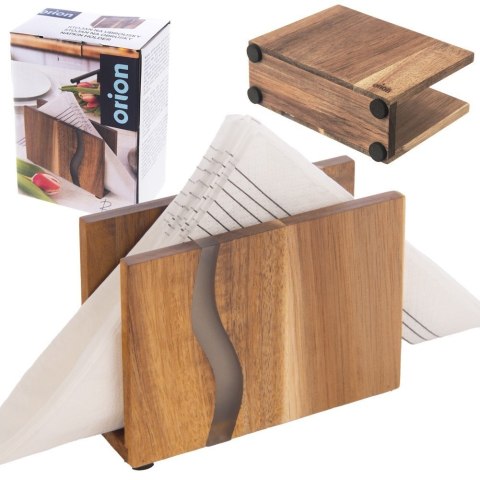 Serwetnik drewniany stojak na serwetki pojemnik organizer RIVER 12x8.5cm ORION 154308
