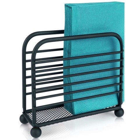 Serwetnik metalowy stojak na serwetki organizer pojemnik czarny 11.5x10cm VILDE 139317