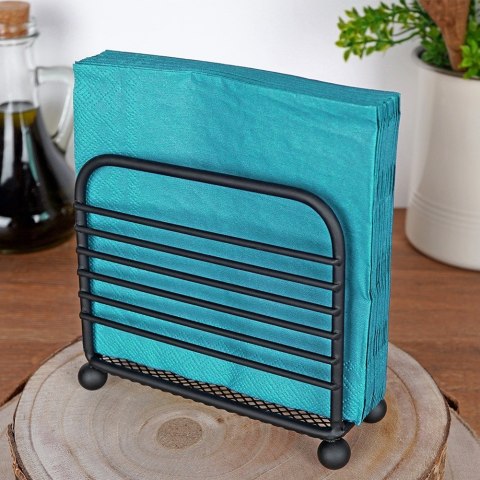Serwetnik metalowy stojak na serwetki organizer pojemnik czarny 11.5x10cm VILDE 139317
