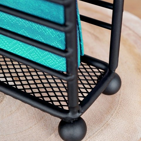 Serwetnik metalowy stojak na serwetki organizer pojemnik czarny 11.5x10cm VILDE 139317