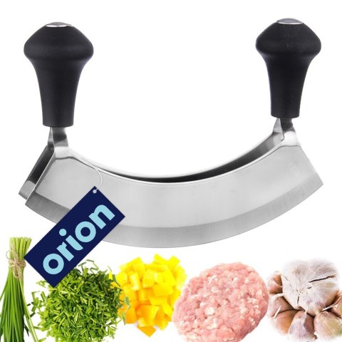 Siekacz do ziół nóż stalowy do siekania warzyw orzechów kołyska 17cm ORION 130497