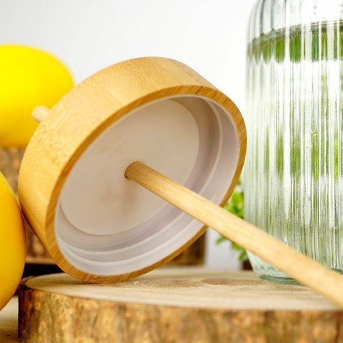 Słoik do picia napojów szklany z zakrętką i słomką grube szkło 500ml EXCELLENT HOUSEWARE 139177