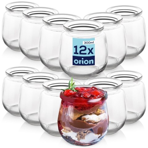 Słoiki na jogurt i desery dżem 300ml pojemniki słoiczki słoiki 12SZT ORION 121797