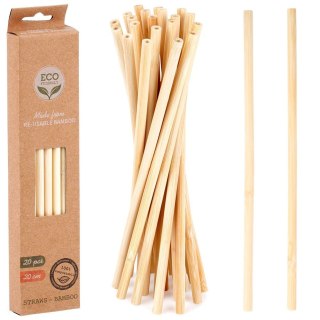 Słomki do picia drinków napojów bambusowe wielorazowe 20 szt VILDE 259669