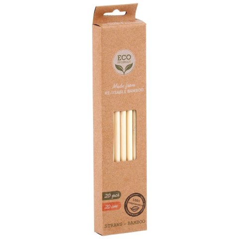 Słomki do picia drinków napojów bambusowe wielorazowe 20 szt VILDE 259669