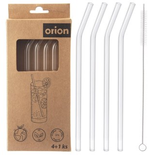 Słomki szklane do picia napojów drinków z czyścikiem 5-ele ORION 151449