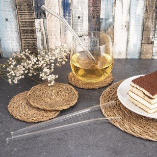 Słomki szklane do picia napojów drinków z czyścikiem 5-ele ORION 151449