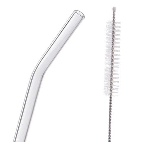 Słomki szklane do picia napojów drinków z czyścikiem 5-ele ORION 151449