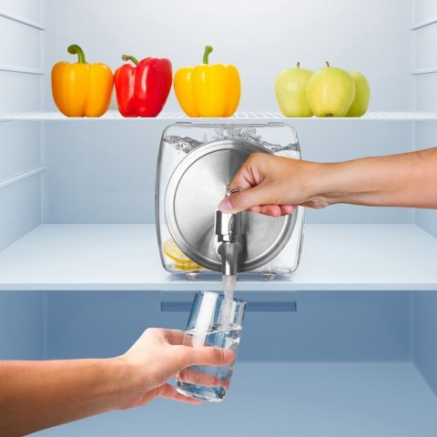 SŁÓJ SŁOIK DO NAPOJÓW Z KRANIKIEM SZKLANY DYSTRYBUTOR DO LODÓWKI LEŻĄCY 3.5L ORION 143792