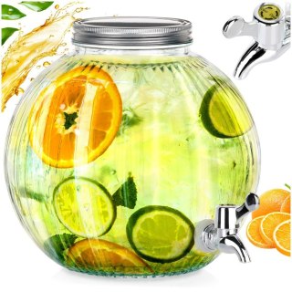 SŁÓJ SŁOIK DO NAPOJÓW Z KRANIKIEM SZKLANY DYSTRYBUTOR NA NAPOJE KULKA 5.5L EXCELLENT HOUSEWARE 139774
