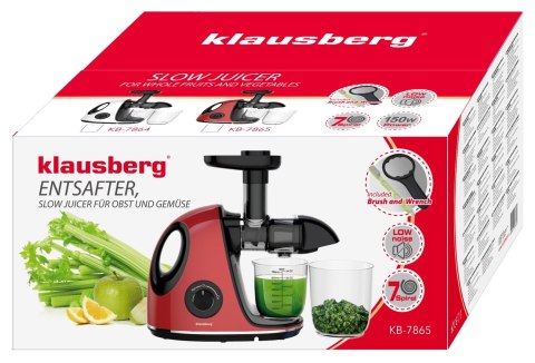 SOKOWIRÓWKA WOLNOOBROTOWA 150W DO OWOCÓW I WARZYW COLD PRESS KLAUSBERG KB-7865