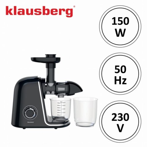 SOKOWIRÓWKA WOLNOOBROTOWA 150W DO OWOCÓW I WARZYW COLD PRESS KLAUSBERG KB-7866