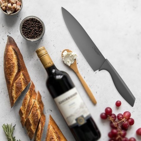 STALOWY NÓŻ SZEFA KUCHNI 20CM Z POWŁOKĄ CERAMICZNĄ NIEPRZYWIERAJĄCĄ POJEDYNCZY MAESTRO MR-1431