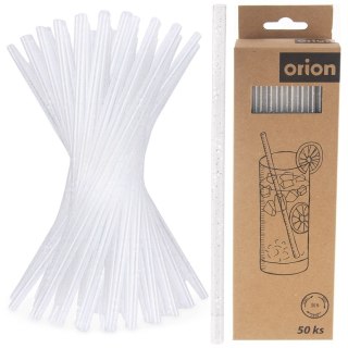 Słomki wielorazowe do picia napojów drinków proste brokat 50 SZTUK ORION 151452