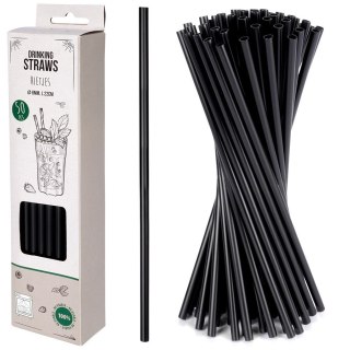 Słomki wielorazowe do picia napojów drinków proste czarne 50 SZTUK VILDE 259657