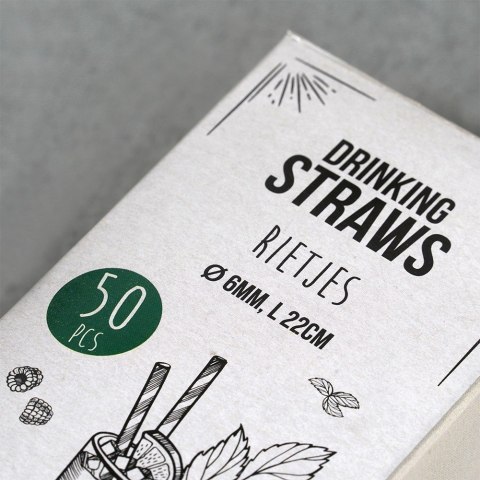 Słomki wielorazowe do picia napojów drinków proste czarne 50 SZTUK VILDE 259657