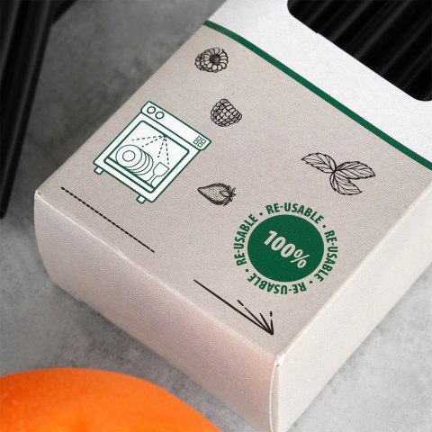 Słomki wielorazowe do picia napojów drinków proste czarne 50 SZTUK VILDE 259657