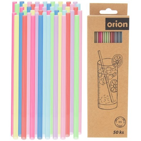 Słomki wielorazowe do picia napojów drinków proste kolorowe 50 SZTUK ORION 151451