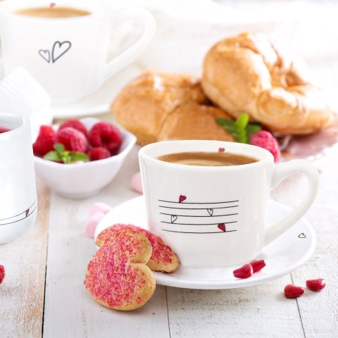 Spodek mały talerzyk ceramiczny biały SERCE 12cm ORION 128476