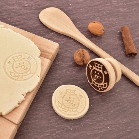 Stempel do dekorowania ciastek dekorator drewniany bałwan ORION 127436