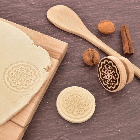 Stempel do dekorowania ciastek dekorator drewniany płatek śniegu ORION 127441