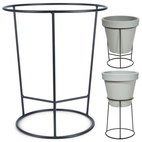 Stojak na doniczkę metalowy czarny dwustronny 45x53 cm VILDE 339465