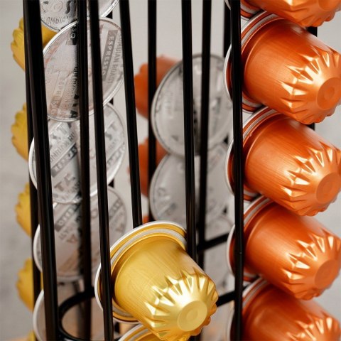 Stojak na kapsułki do kawy Nespresso metalowy czarny 30cm VILDE 229127