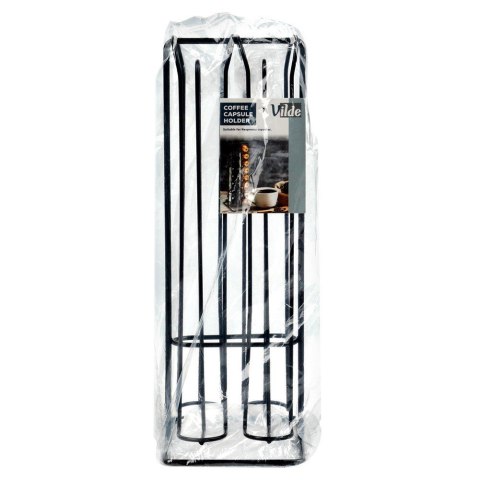 Stojak na kapsułki do kawy Nespresso metalowy czarny 30cm VILDE 229127