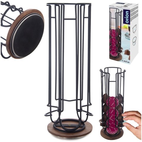 Stojak na kapsułki do kawy obrotowy metalowy czarny 18 kapsułek RADKA 33.5cm ORION 154315