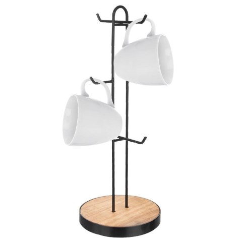 Stojak na kubki i filiżanki metalowy czarny RADKA 15.5x40cm ORION 122976