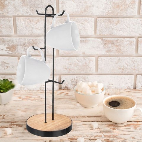 Stojak na kubki i filiżanki metalowy czarny RADKA 15.5x40cm ORION 122976