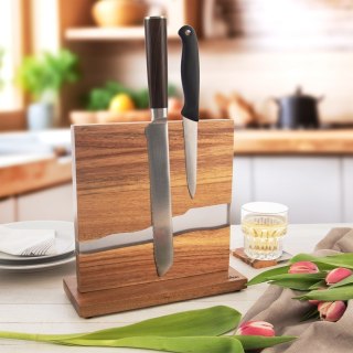 Stojak na noże kuchenne magnetyczny dwustronny drewniany AKACJA RIVER ORION 154309