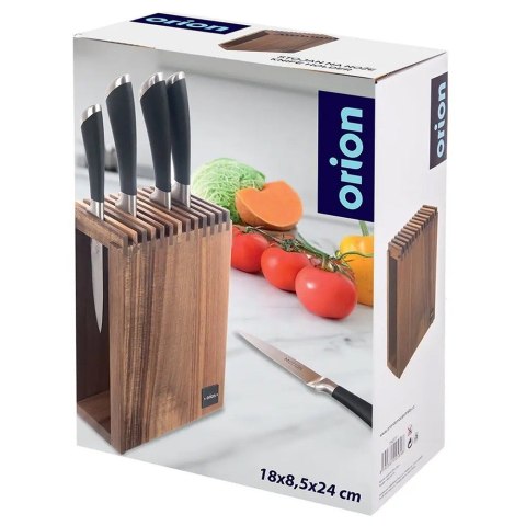 Stojak na noże kuchenne organizer blok pojemnik z przegródkami drewniany ORION 154313