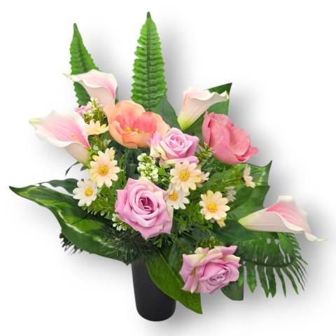 BUKIET FLAKON WKŁAD DO WAZONU KWIATY NA CMENTARZ GRÓB POMNIK