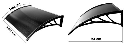 Daszek plastikowy Miro 100x150cm czarny