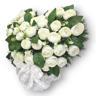 ELEGANCKI STROIK NA POMNIK SERCE XL KOMPOZYCJA KWIATOWA NA GRÓB