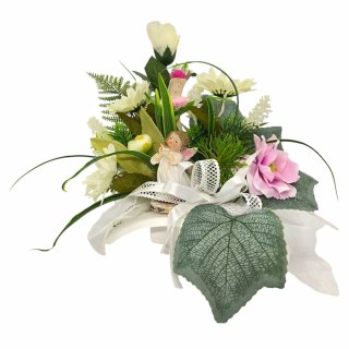 MAŁY STROIK Z ANIOŁKIEM NA CMENTARZ KWIATY NA GRÓB POMNIK GROBEK DZIECKA