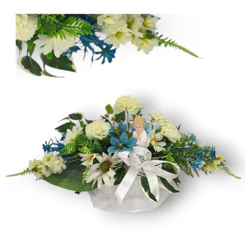 MAŁY STROIK Z ANIOŁKIEM NA CMENTARZ KWIATY NA GRÓB POMNIK GROBEK DZIECKA