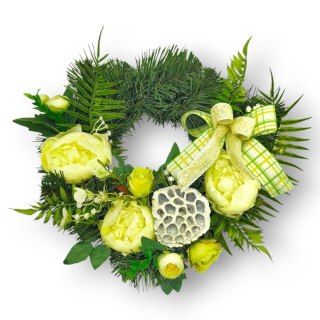 OKRĄGŁY STROIK WIĄZANKA WIANEK NA CMENTARZ DEKORACJA POD ZNICZ