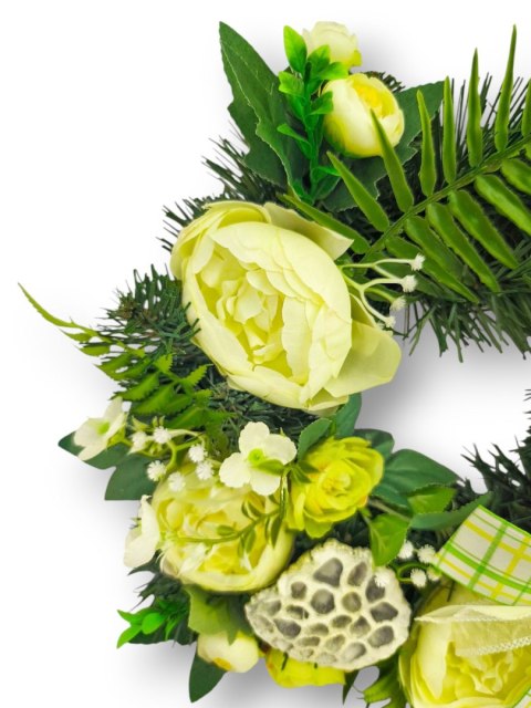 OKRĄGŁY STROIK WIĄZANKA WIANEK NA CMENTARZ DEKORACJA POD ZNICZ