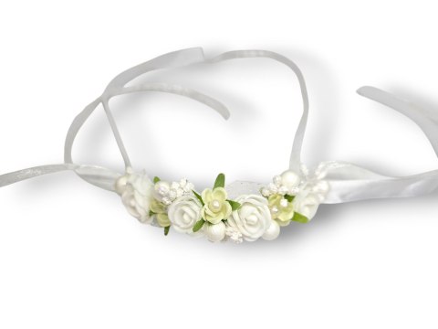 OZDOBA NA ŚWIECE DO CHRZTU PROFITKA DEKORACJA ŚWIECY Z KWIATUSZKÓW