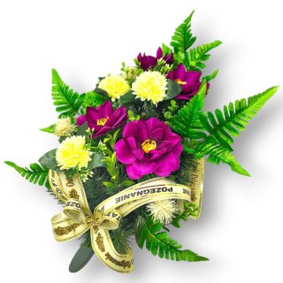 WIENIEC WIĄZANKA NA POGRZEB KWIATY Z DOWOLNYM NAPISEM NA SZARFIE