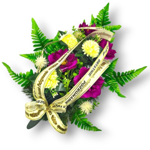 WIENIEC WIĄZANKA NA POGRZEB KWIATY Z DOWOLNYM NAPISEM NA SZARFIE