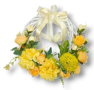 WIKLINOWY WIANEK KWIATOWY DEKORACJA DOMU STROIK NA DRZWI