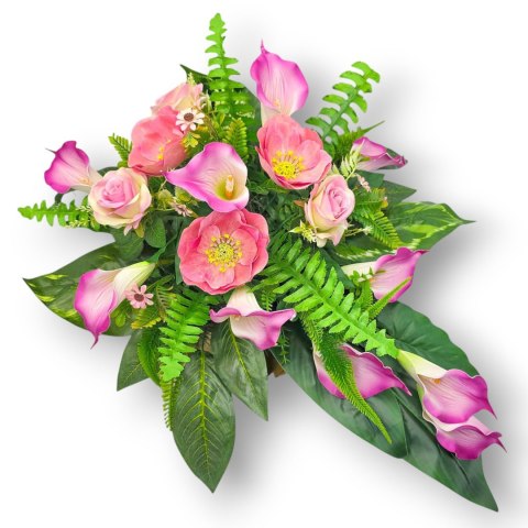 WYJĄTKOWY DUŻY STROIK NA CMENTARZ KWIATY NA GRÓB POMNIK Z OBCIĄŻENIEM KALIE