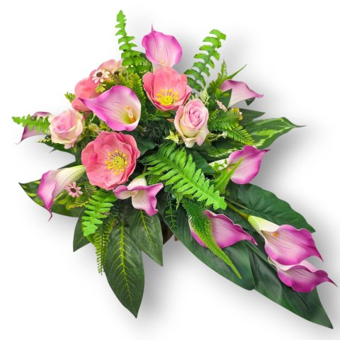 WYJĄTKOWY DUŻY STROIK NA CMENTARZ KWIATY NA GRÓB POMNIK Z OBCIĄŻENIEM KALIE