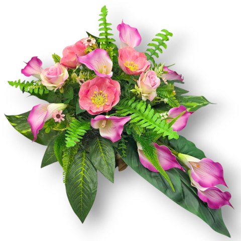 WYJĄTKOWY DUŻY STROIK NA CMENTARZ KWIATY NA GRÓB POMNIK Z OBCIĄŻENIEM KALIE