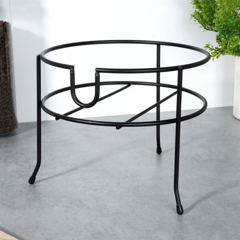 STOJAK POD SŁÓJ SŁOIK Z KRANIKIEM METALOWY CZARNY 23 CM VILDE 229072