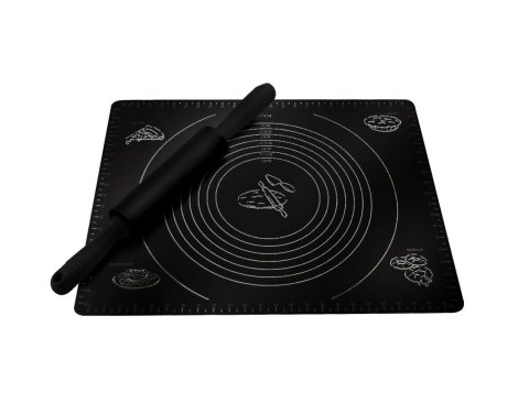 STOLNICA MATA SILIKONOWA 50 x 40cm + WAŁEK TADAR SILICO 0878-8332 CZARNA