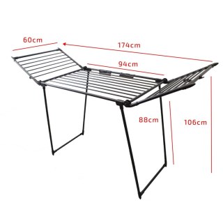 SUSZARKA DO PRANIA UBRAŃ I BIELIZNY BALKONOWA SKŁADANA 2 SKRZYDŁA 19MB BRUNBESTE BB-3901